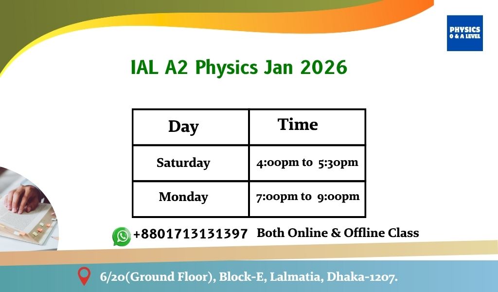 IAL A2 Physics Jan 2026